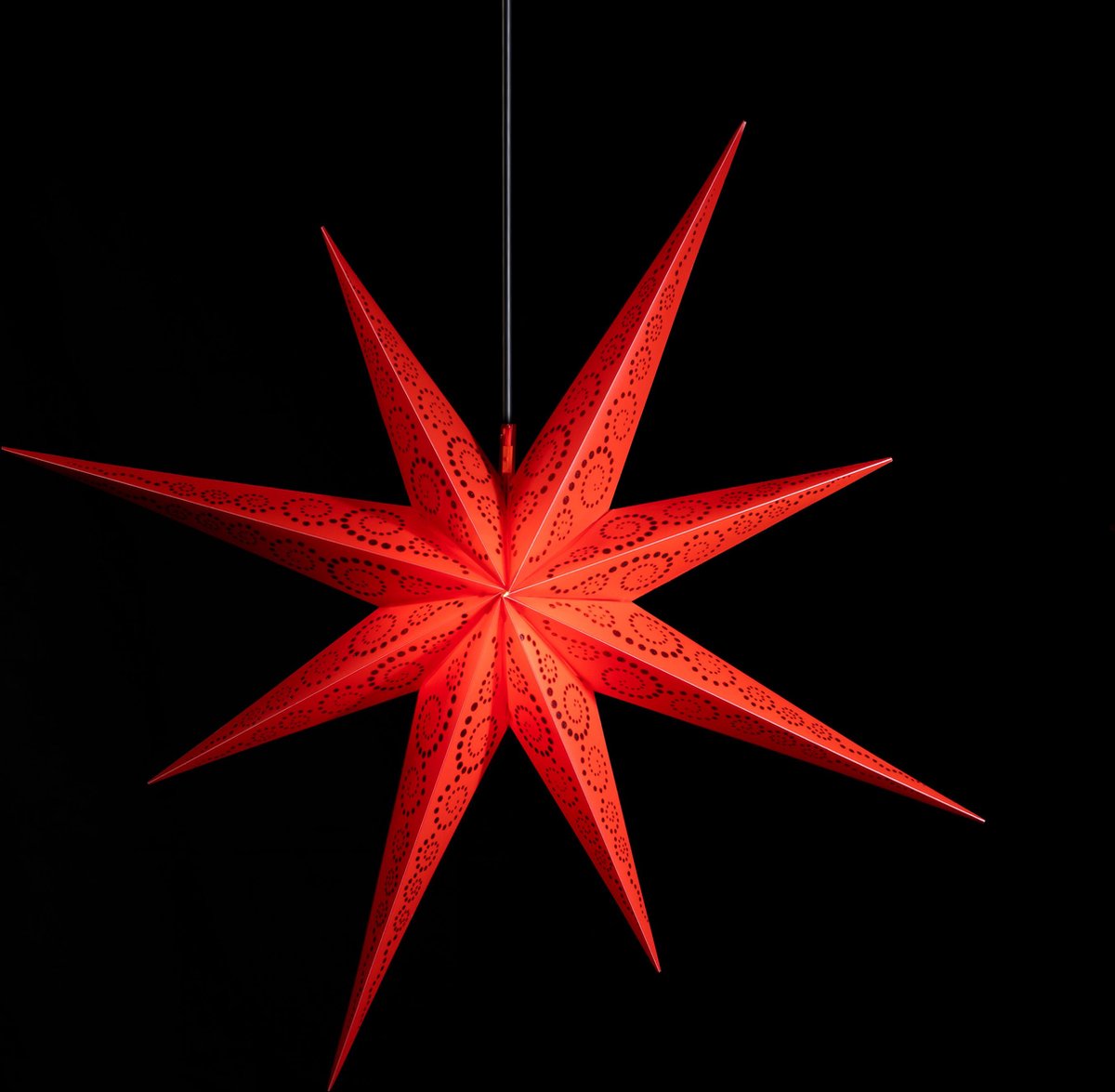 Sterntaler decoratieve ster | Kerstster | 8-wijzer | Opvouwbare ster glitter ontwerp | 75cm | Buiten | gloeilamp | Stekker